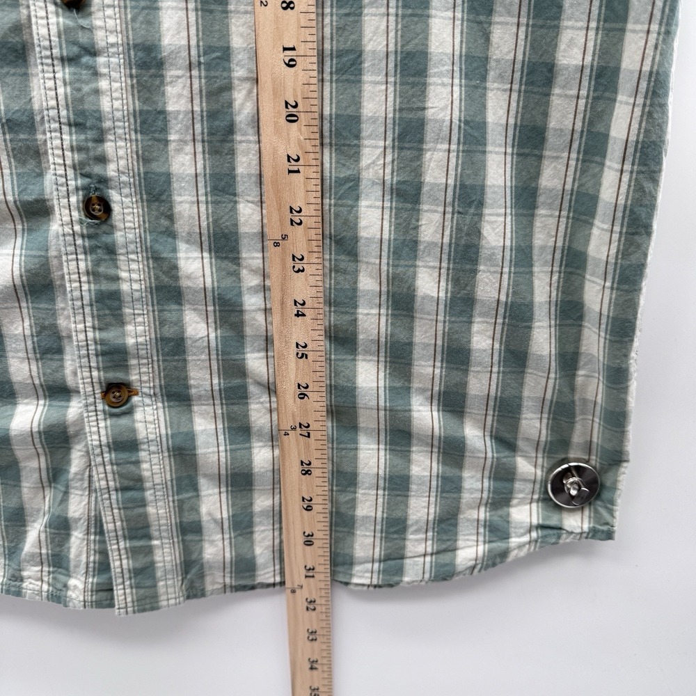Carhartt Relaxed Fit Plaid Short Sleeve Shirt Mens Large Green White Button Down - Picture 4 of 10